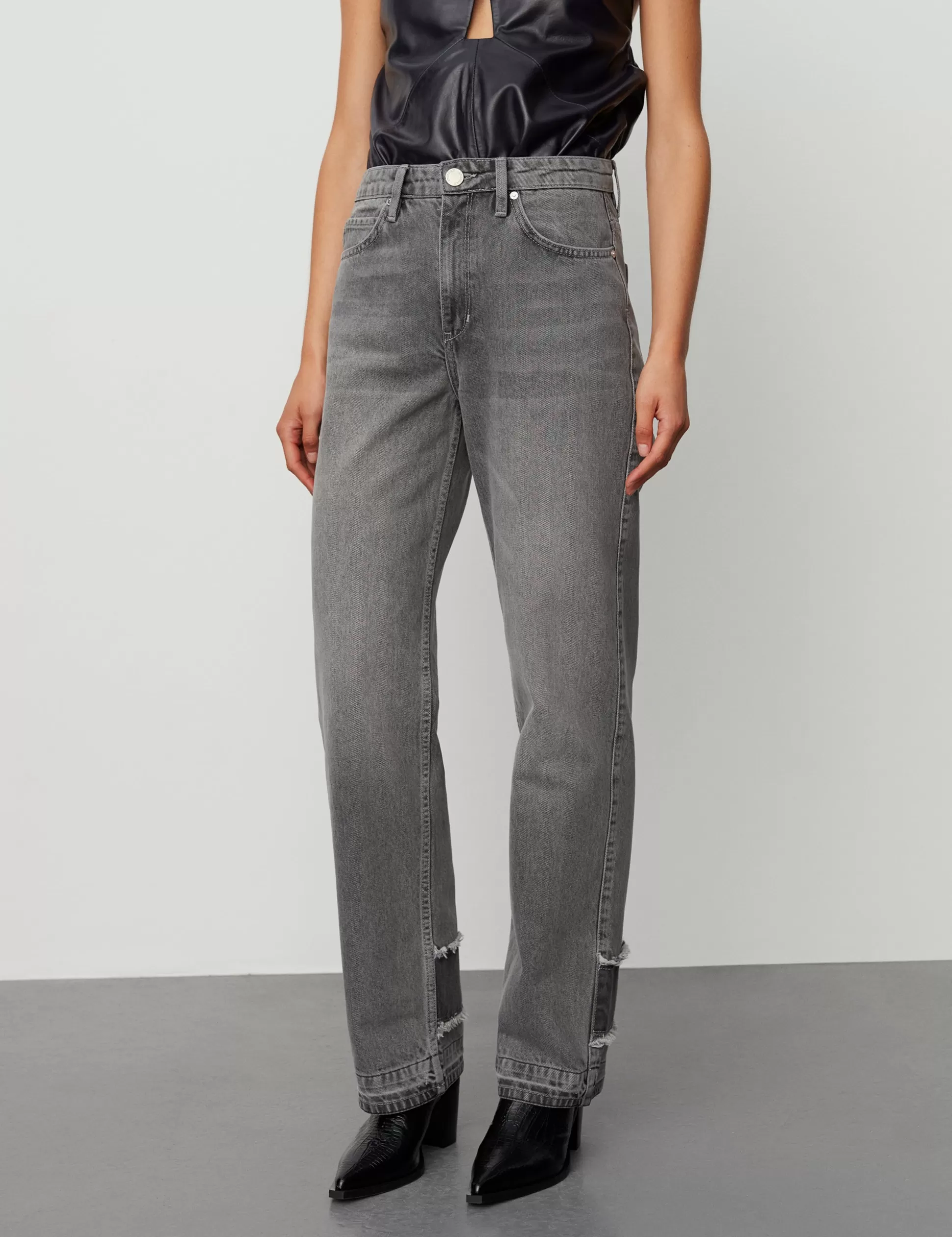 Store 2ND Raven Long TT - Slate Denim Women Trousers & Shorts