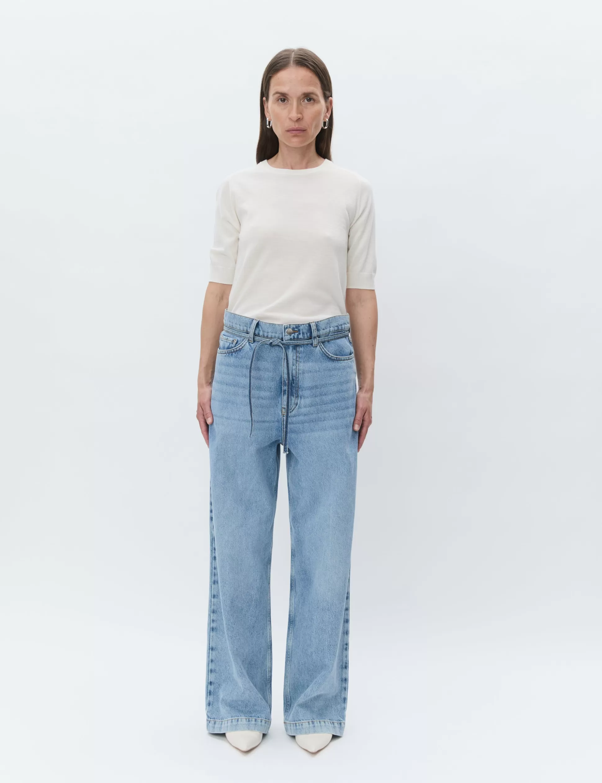 Cheap Elijah - Blue Soft Denim Women Trousers & Shorts