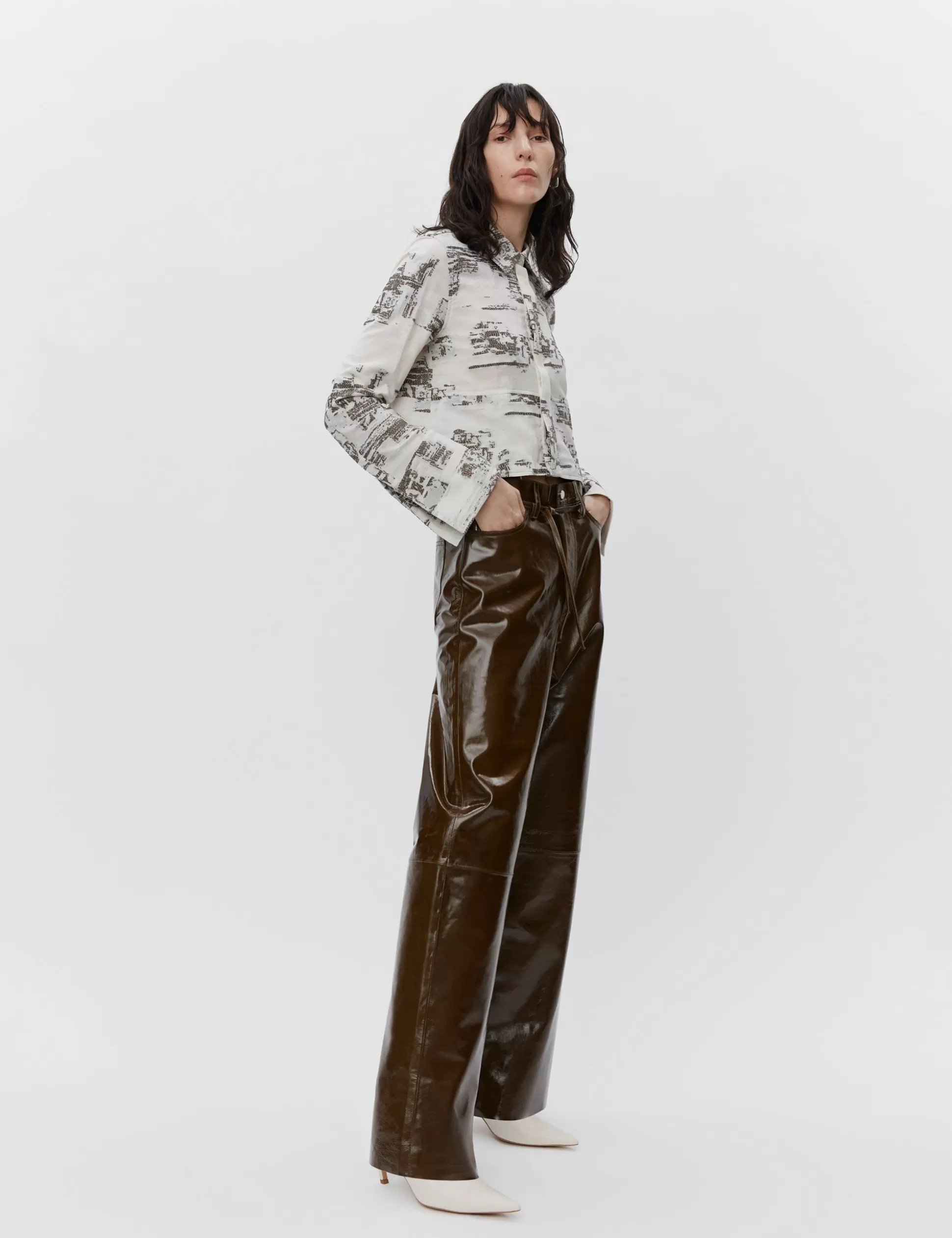 New Elijah - Polished Leather Women Trousers & Shorts