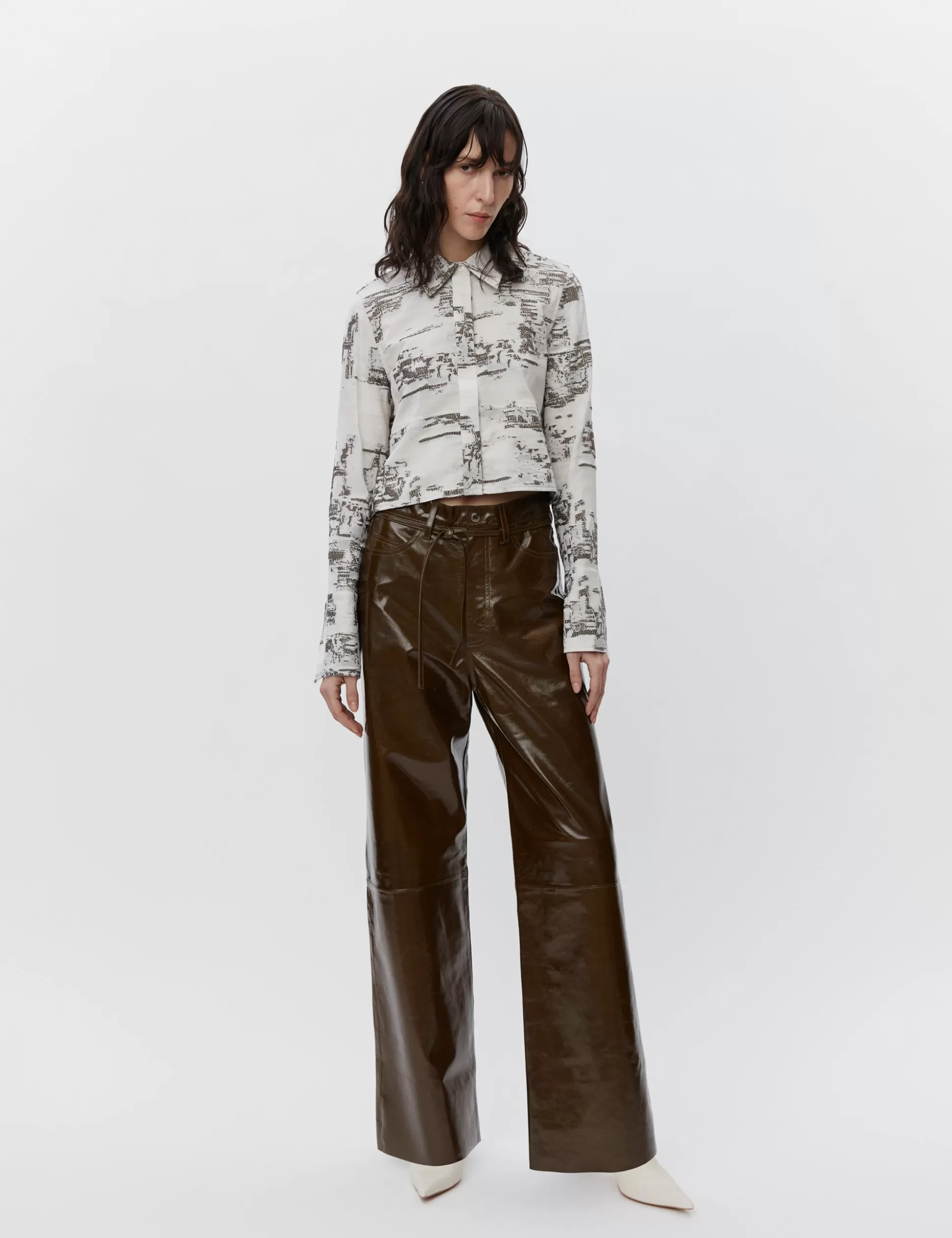 New Elijah - Polished Leather Women Trousers & Shorts