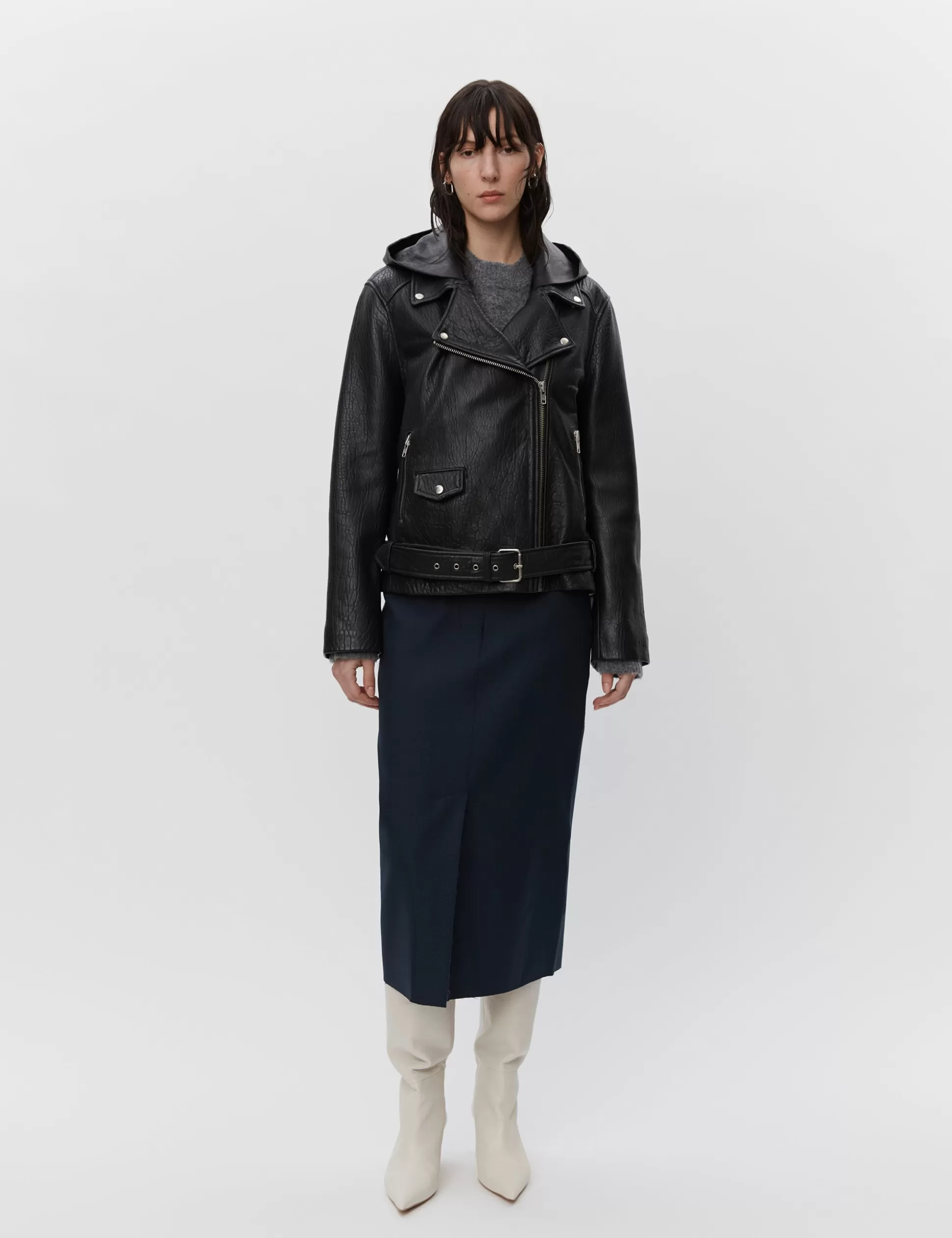 Clearance Marvin - Textured Leather Women Coats & Jackets