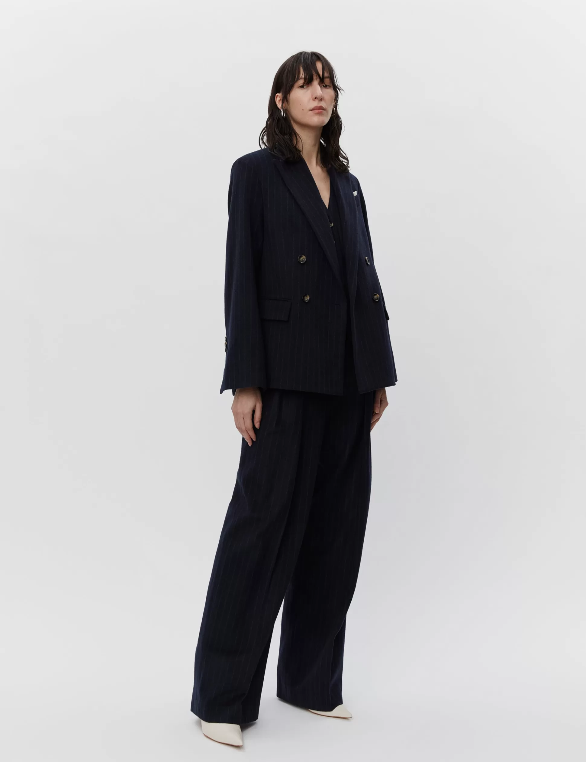 Clearance Preston - Woolen Pinstripe Women Blazers